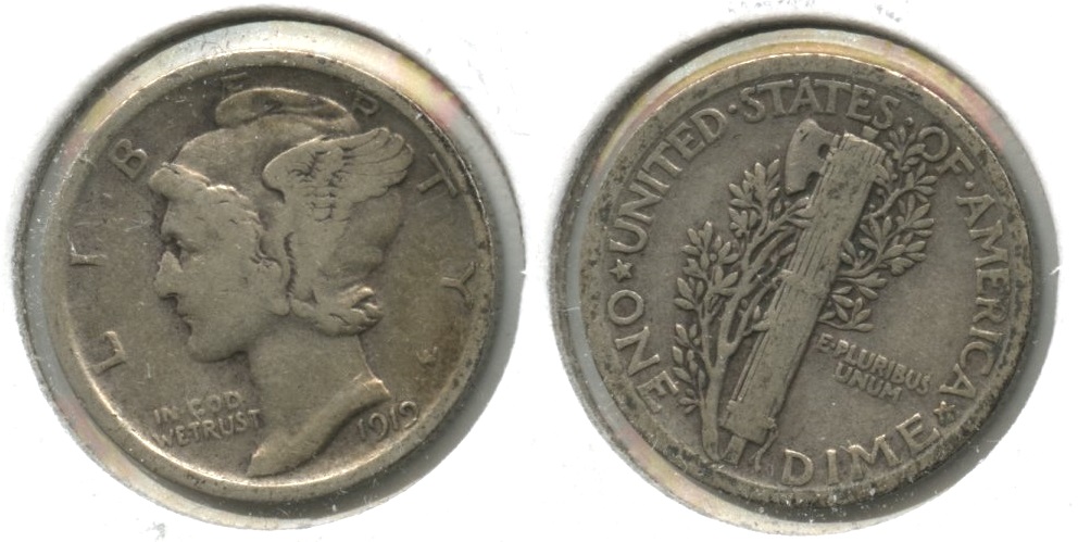 1919 Mercury Dime Fine-12 #k