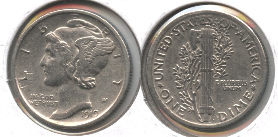 1919 Mercury Dime VF-20 #b Light Cleaning