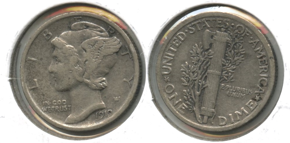 1919 Mercury Dime VF-20 #h