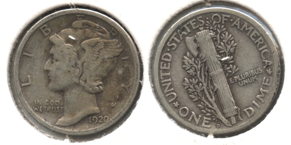 1920-D Mercury Dime Fine-12