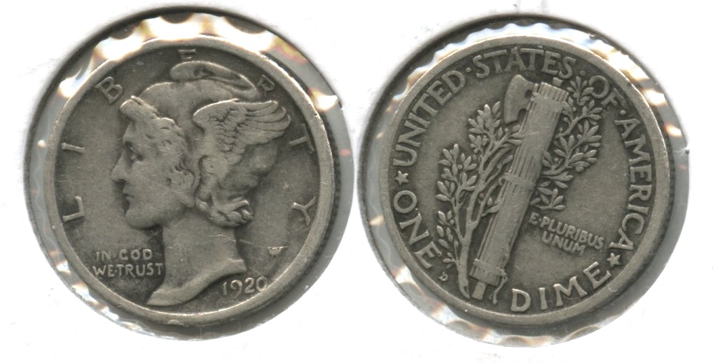 1920-D Mercury Dime Fine-12 #e