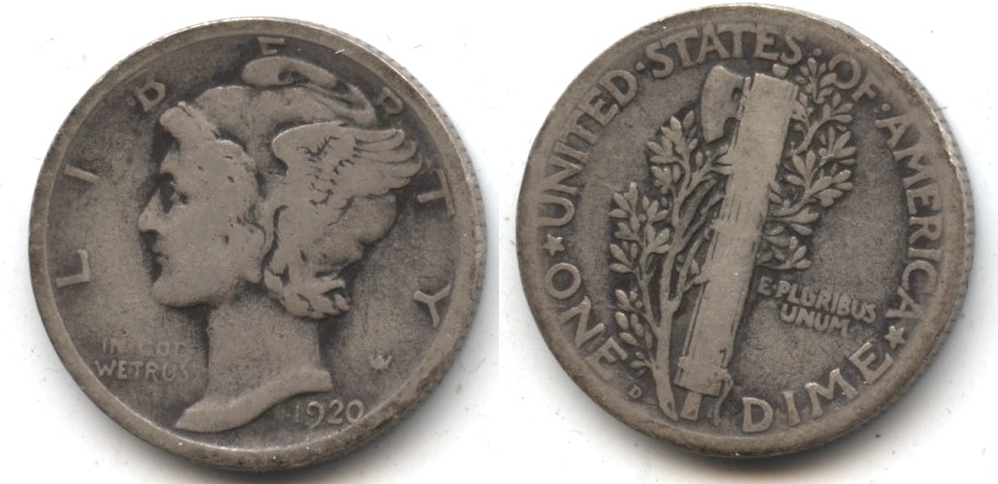 1920-D Mercury Dime Good-4 #f