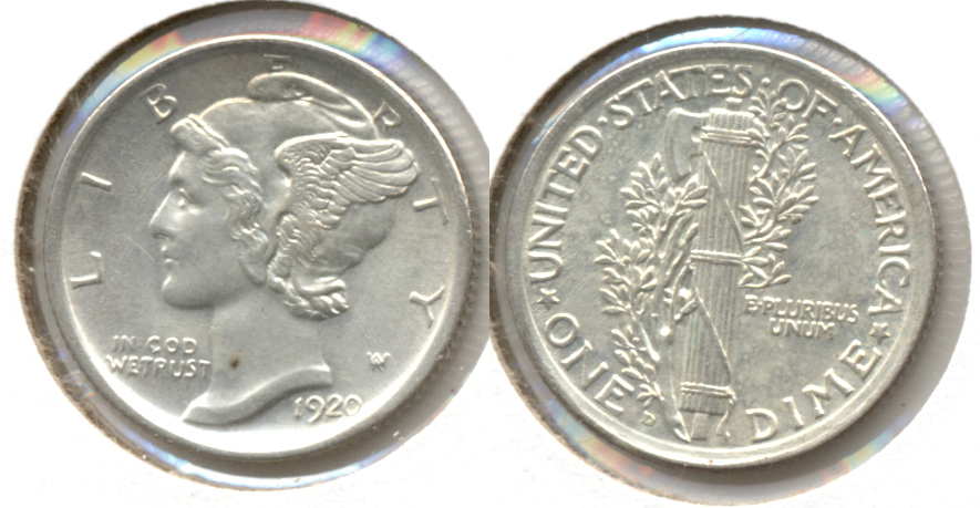 1920-D Mercury Dime MS-62 Full Bands