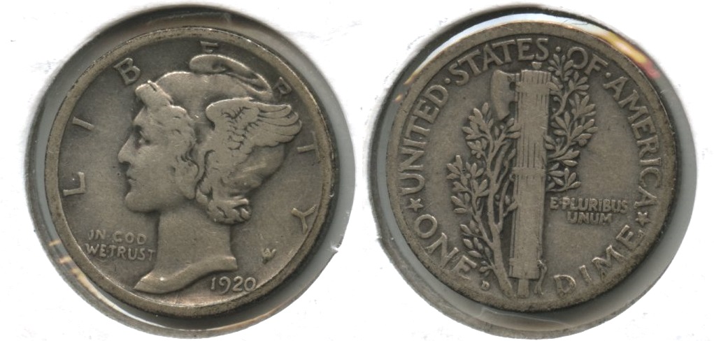 1920-D Mercury Dime VG-8 #a