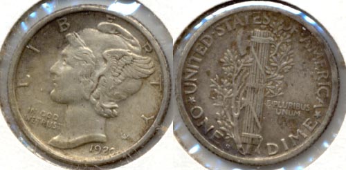 1920-S Mercury Dime EF-40