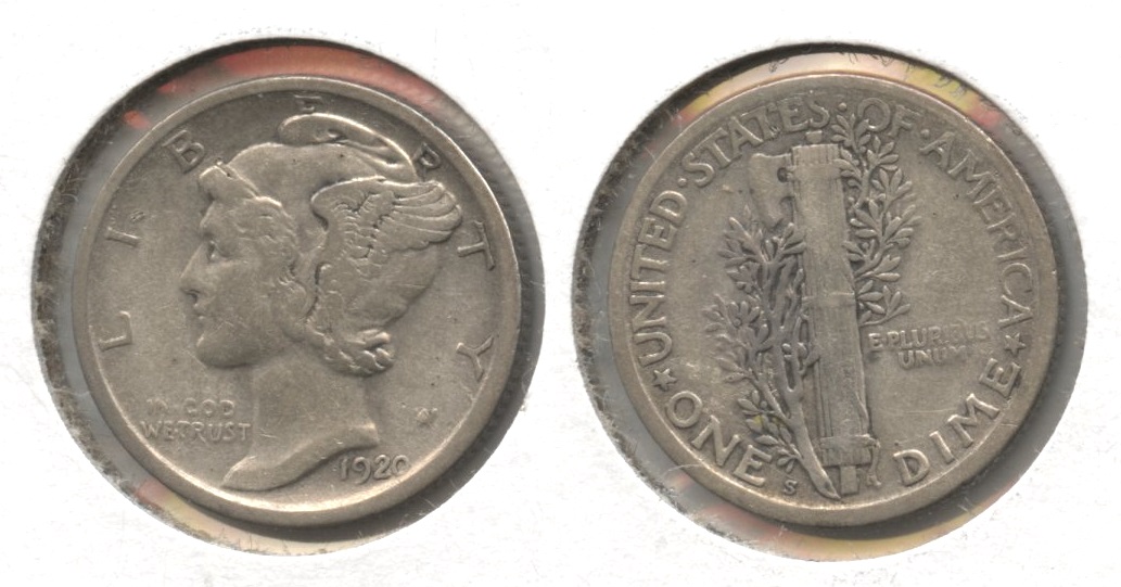1920-S Mercury Dime F-12