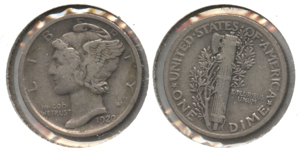 1920 Mercury Dime Fine-12 #e