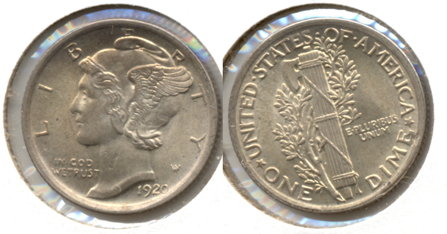 1920 Mercury Dime MS-63 Full Bands
