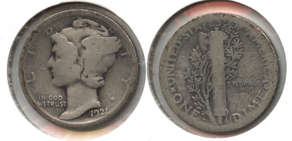 1921-D Mercury Dime AG-3 #c