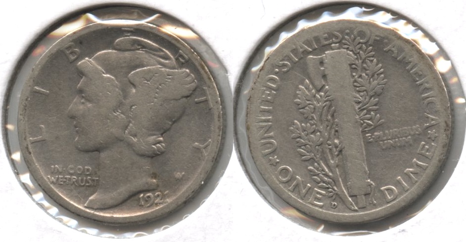 1921-D Mercury Dime AG-3 #i