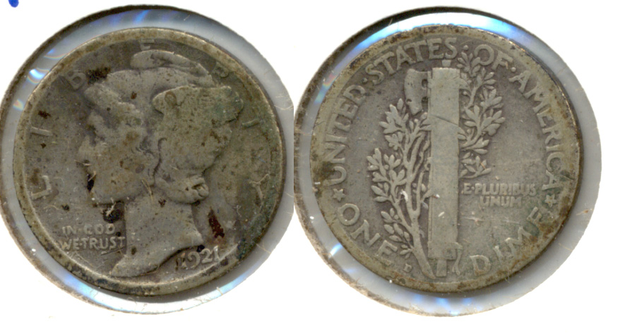 1921-D Mercury Dime Good-4 Ugly