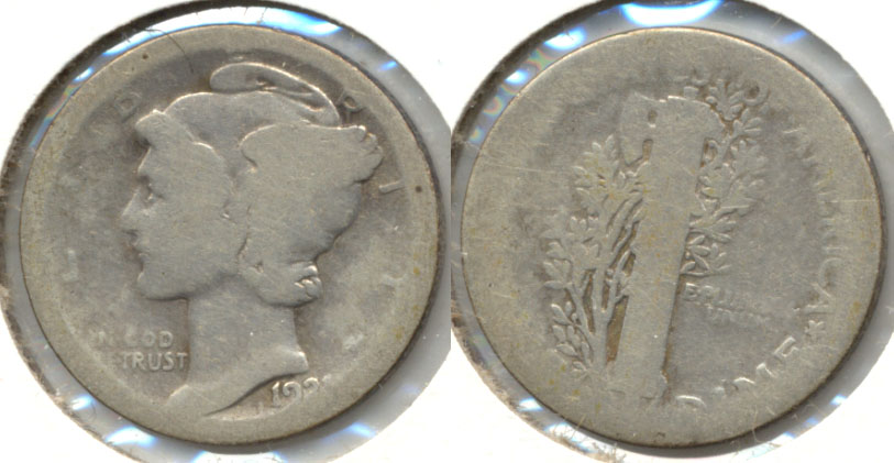 1921 Mercury Dime AG-3
