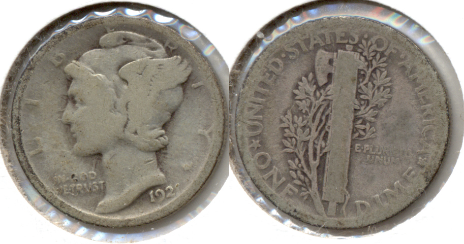 1921 Mercury Dime AG-3 c