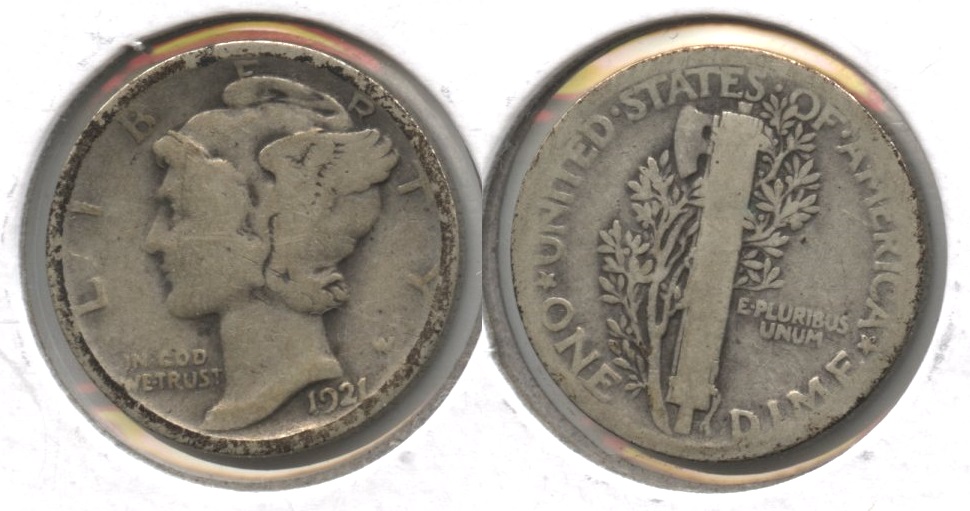 1921 Mercury Dime AG-3+ #p