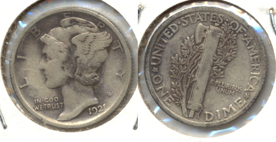 1921 Mercury Dime Fine-12