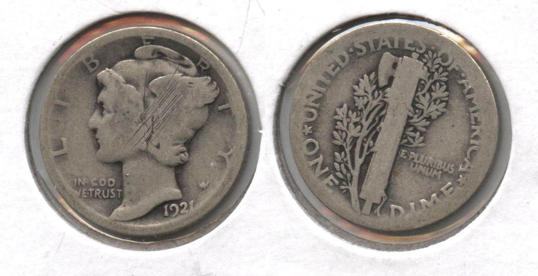 1921 Mercury Dime Fair-2 #b
