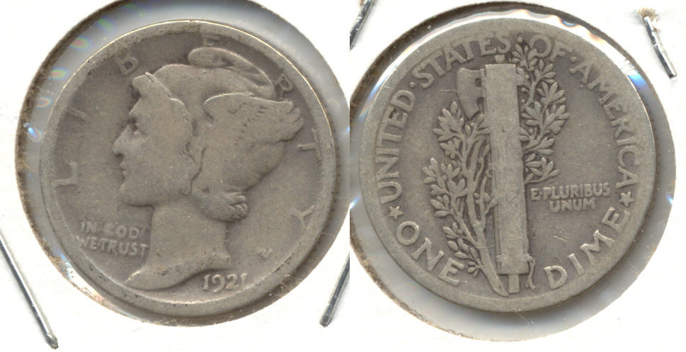 1921 Mercury Dime Good-4