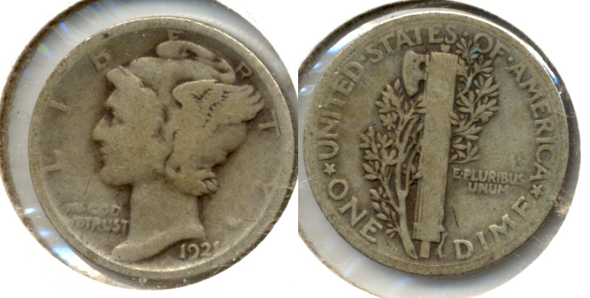 1921 Mercury Dime Good-4 a