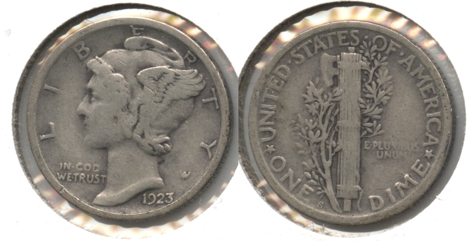 1923-S Mercury Dime Fine-12 #a