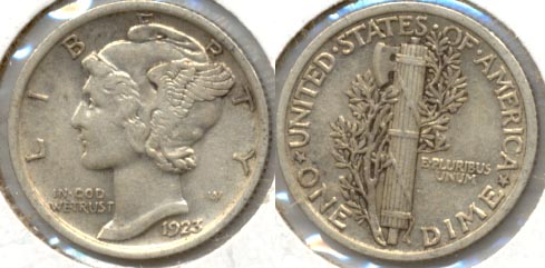 1923 Mercury Dime AU-50