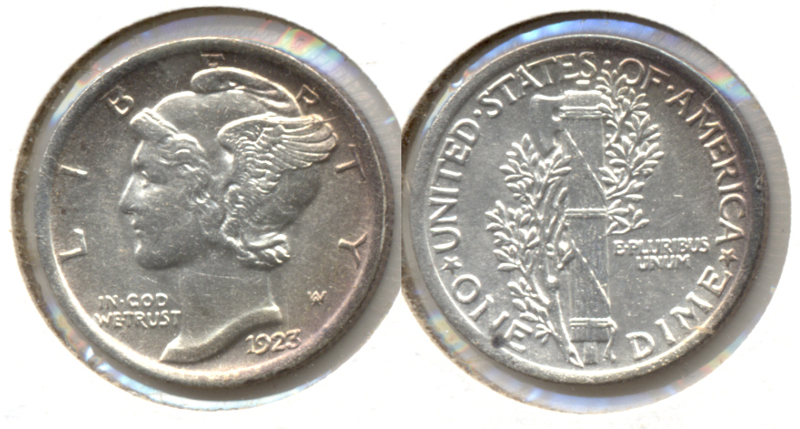 1923 Mercury Dime AU-55