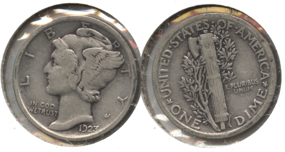 1923 Mercury Dime Fine-12 #ab