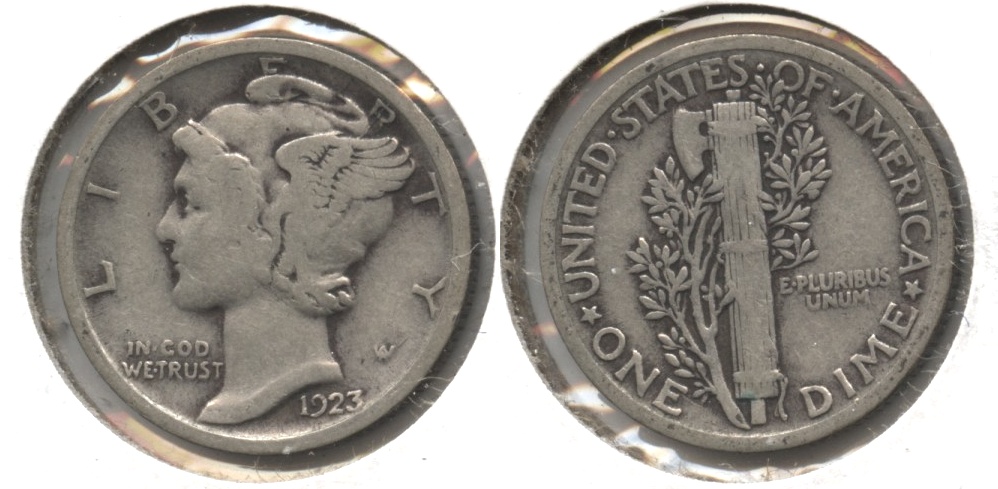 1923 Mercury Dime Fine-12 #ae