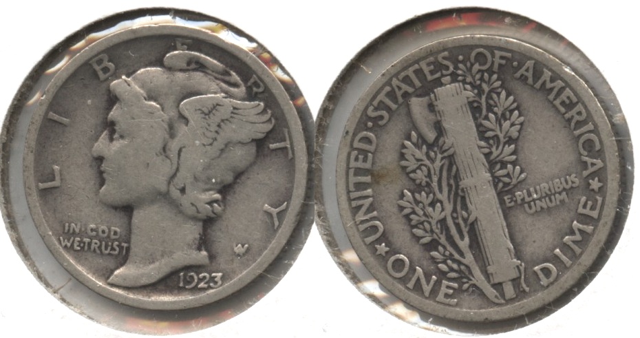 1923 Mercury Dime Fine-12 #aj