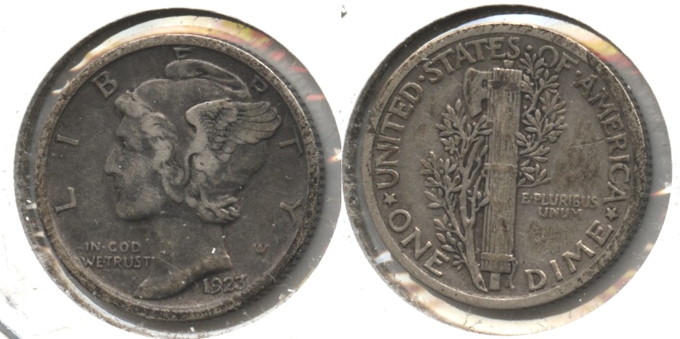 1923 Mercury Dime Fine-12 #f