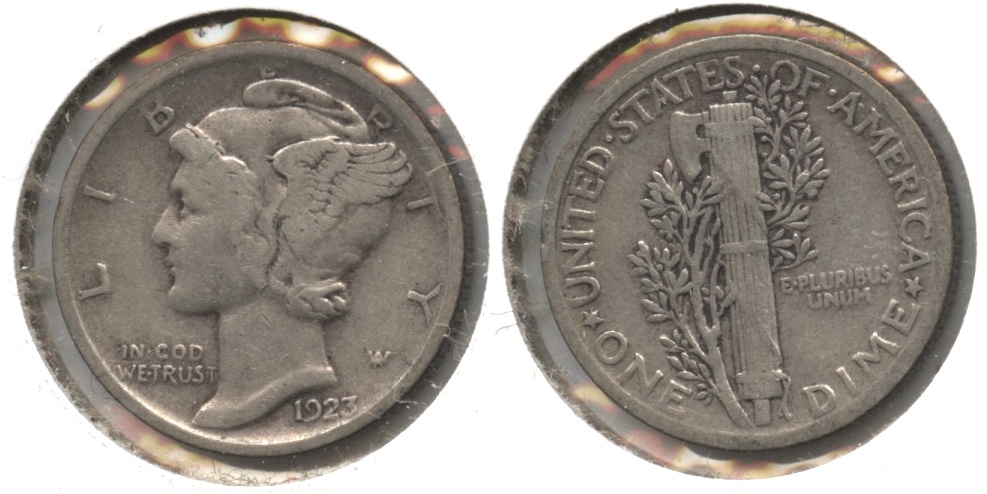 1923 Mercury Dime Fine-12 #q