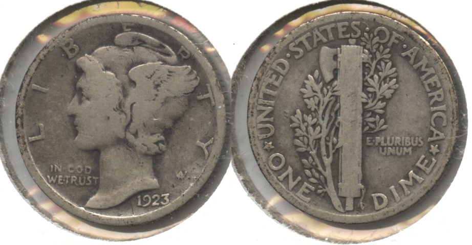 1923 Mercury Dime Good-4 #bk
