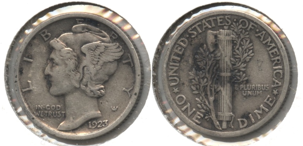 1923 Mercury Dime VF-20 #u