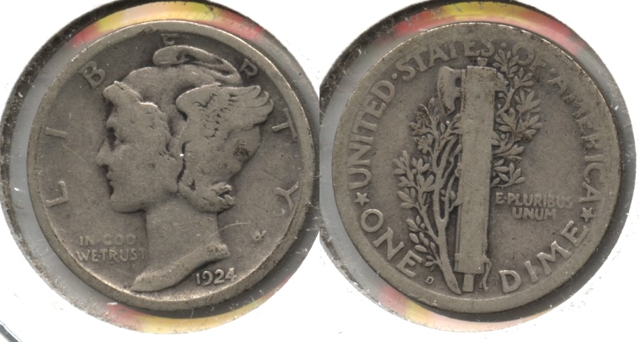 1924-D Mercury Dime Good-4 #f