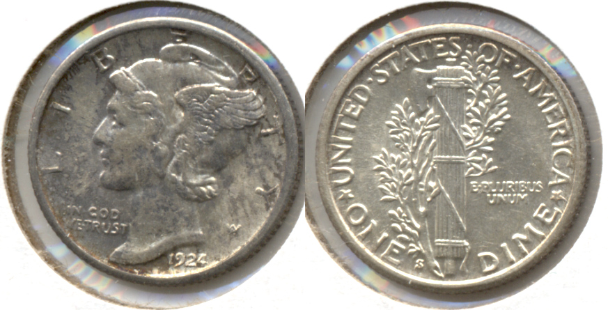 1924-S Mercury Dime AU-55