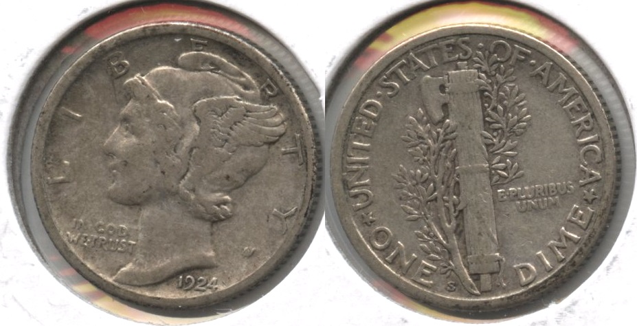 1924-S Mercury Dime Fine-12 #a