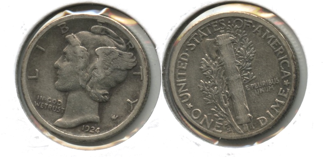 1924-S Mercury Dime Fine-12 #e