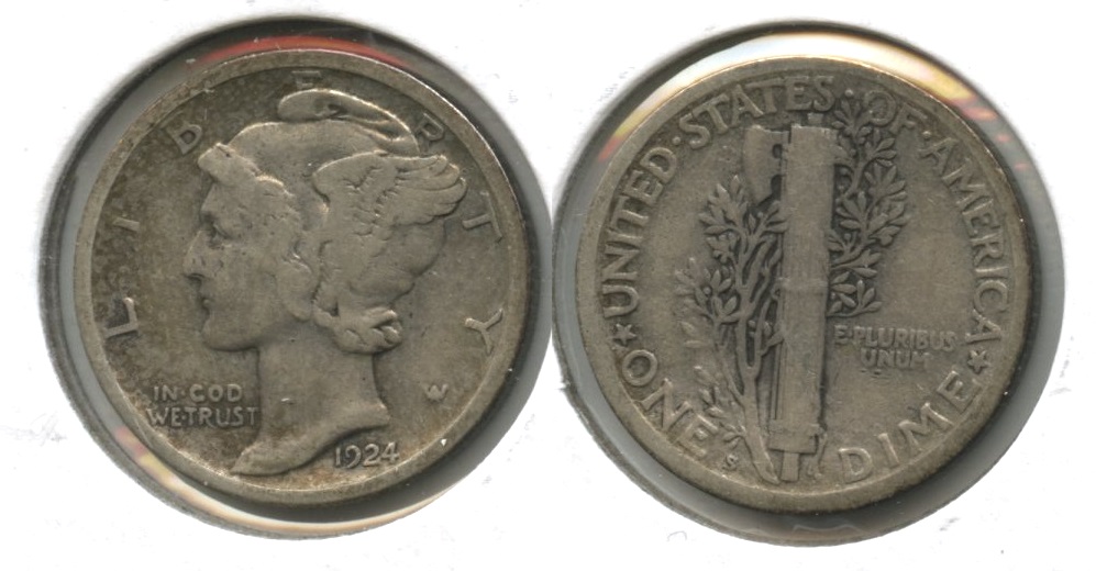 1924-S Mercury Dime Fine-12 #f