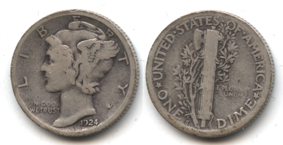 1924-S Mercury Dime Good-4 #f