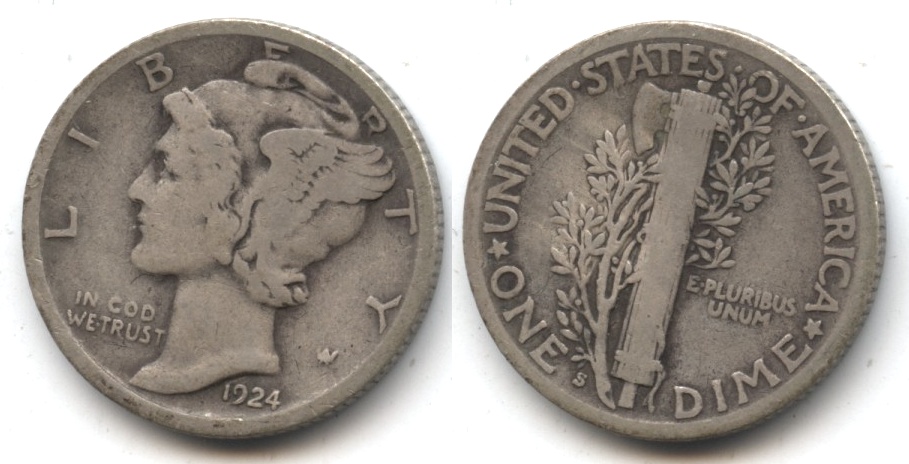 1924-S Mercury Dime Good-4 #h
