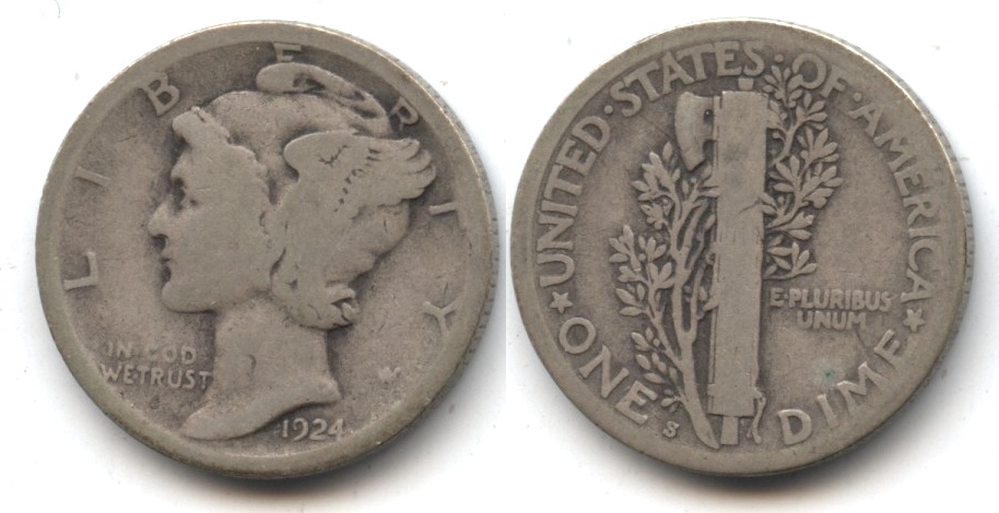 1924-S Mercury Dime Good-4 #i