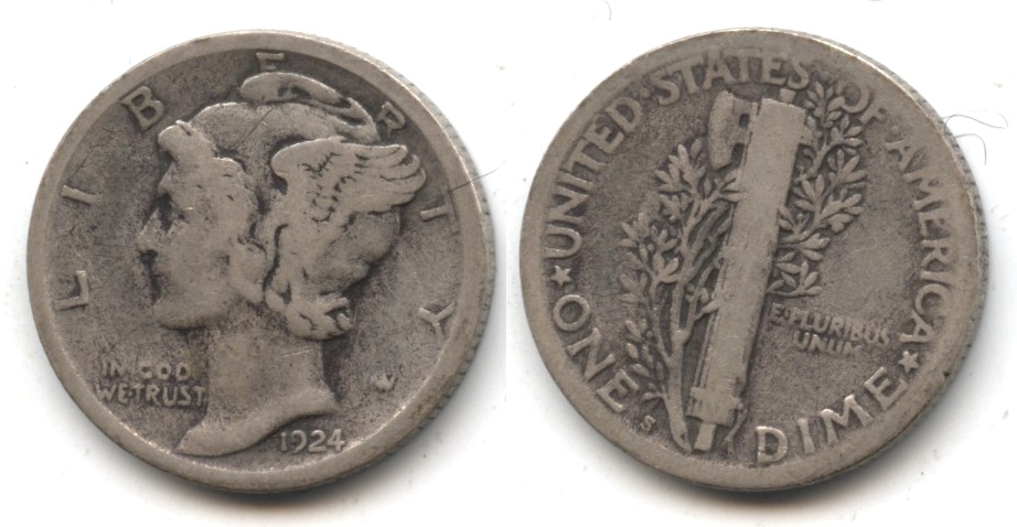 1924-S Mercury Dime Good-4 #q