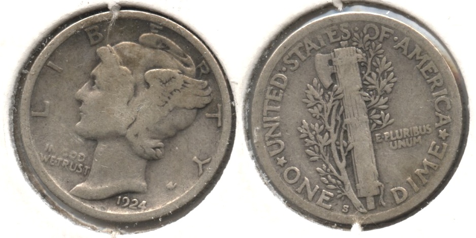 1924-S Mercury Dime VG-8 #e