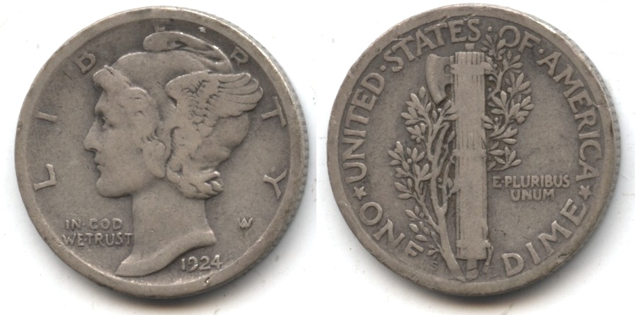 1924-S Mercury Dime VG-8 #i