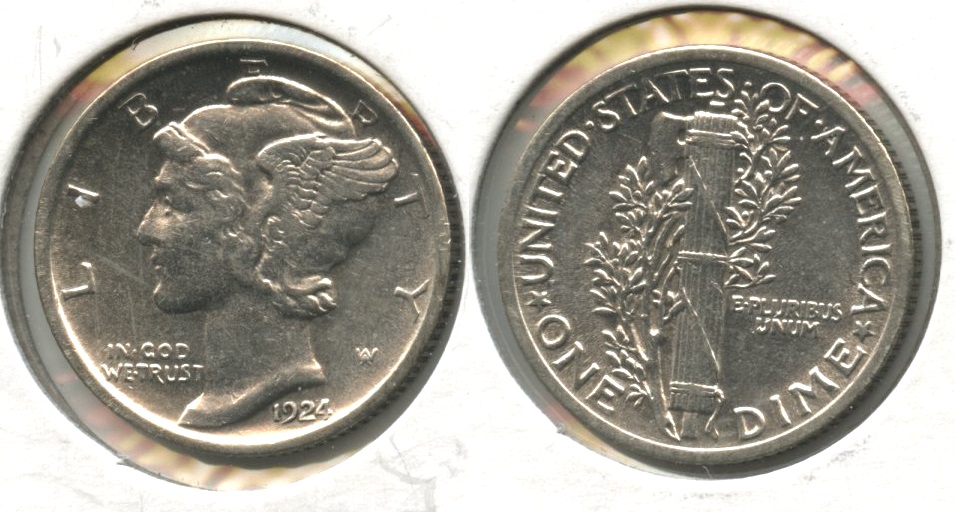 1924 Mercury Dime AU-50 #a