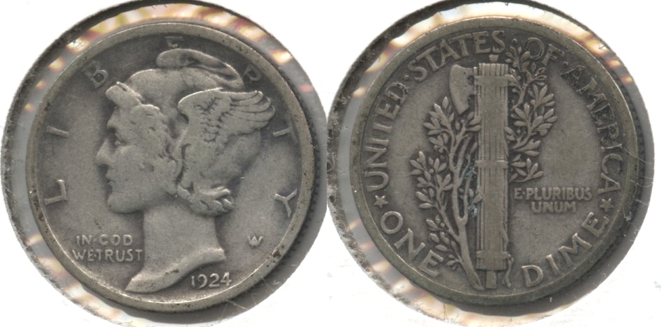 1924 Mercury Dime Fine-12