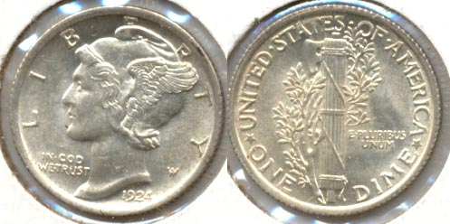 1924 Mercury Dime MS-63