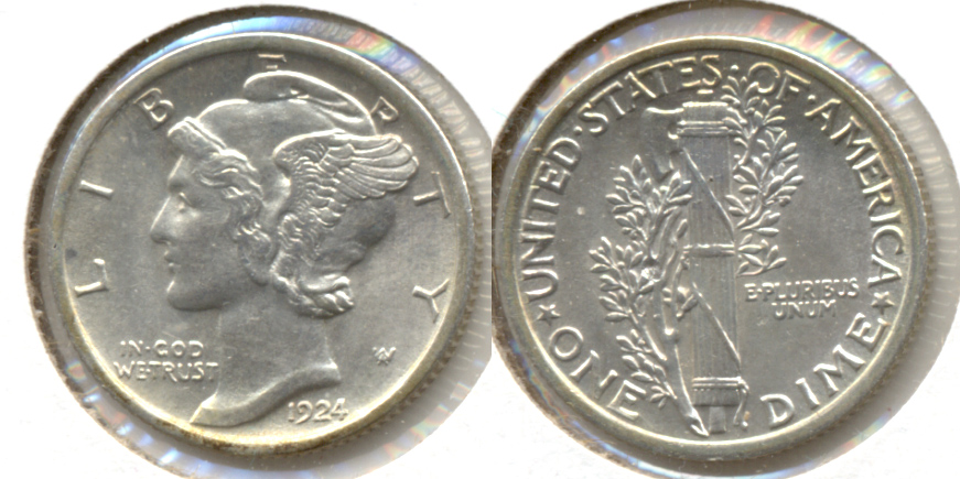 1924 Mercury Dime MS-63 a
