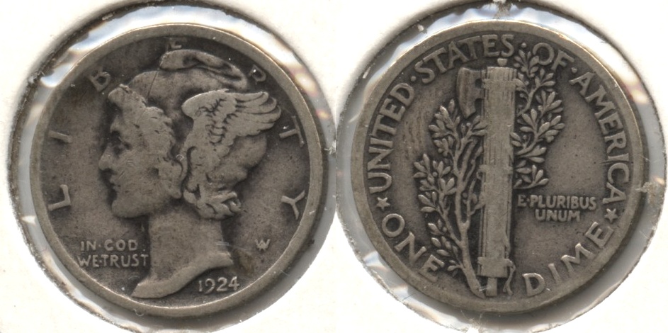 1924 Mercury Dime VG-8