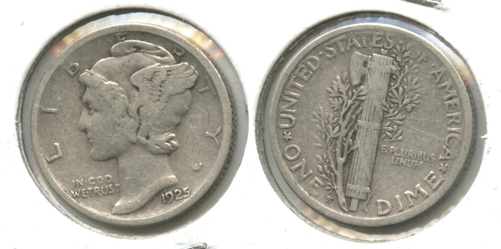 1925-S Mercury Dime Fine-12 #d