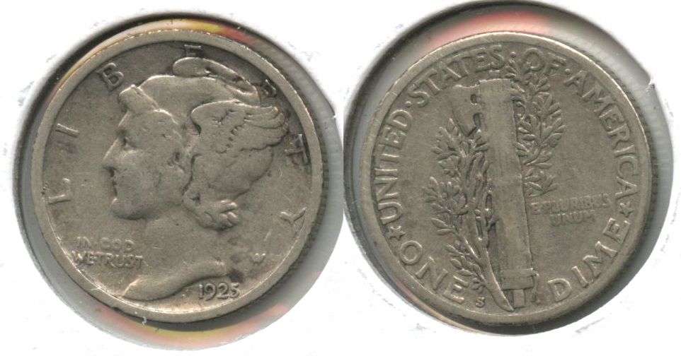 1925-S Mercury Dime Fine-12 #